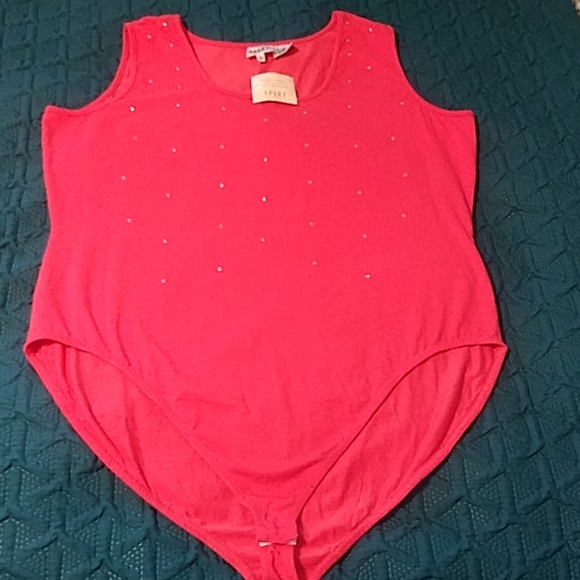 3X SLEEVELESS BODY SUIT ORANGE NWT - Picture 5 of 8